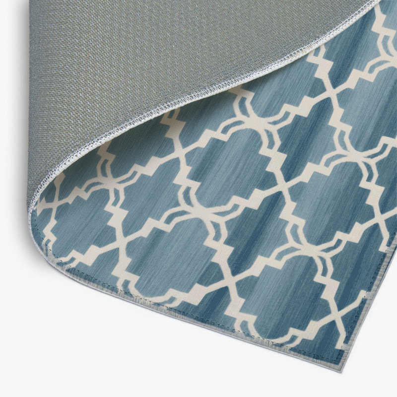 Tapis bleu intérieur et extérieur Trellis, Rectangulaire 2 pi x 3 pi