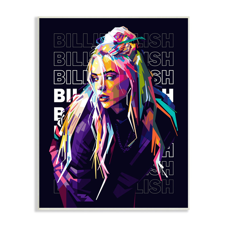 Personnage célèbre Billie Eilish, Sans cadre, H 15 po x l 10 po x P 0,5 po