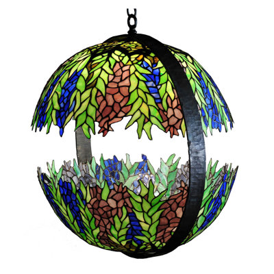 Luminaire suspendu sphère unique/à 1 lampe à caroubes miel Colter