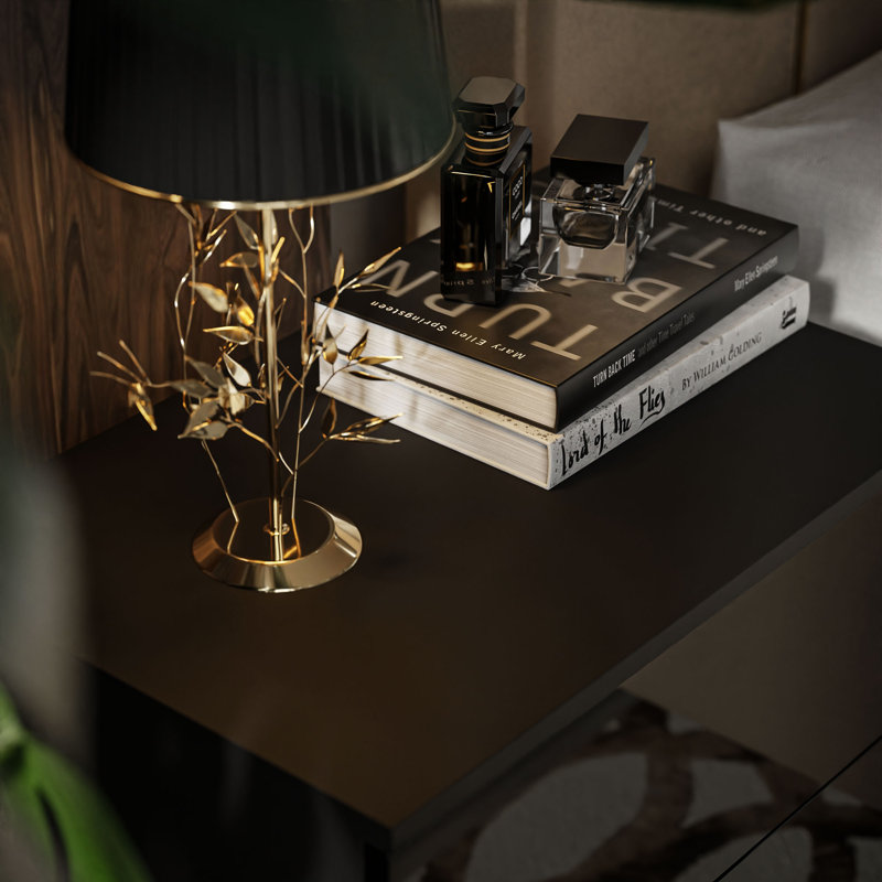 Donnington 2 Drawer Bedside Table, Black