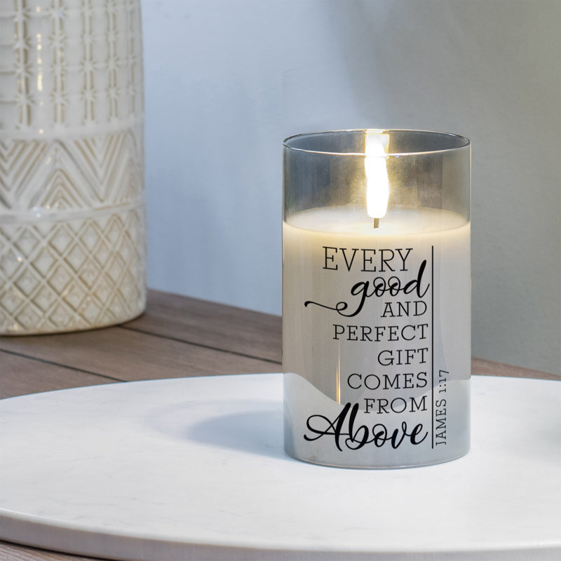 Flameless Jar Candle with Glass Holder