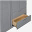 Grand lit escamotable mural avec armoire supérieure, tablettes et garde-robe, lit pliant peu encombrant, gris (ancien sku: N708S00022E)