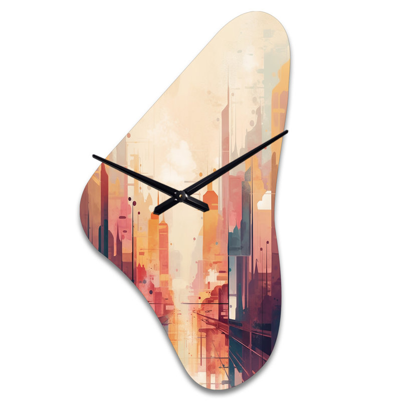 Horloge murale moderne en métal City, Grand