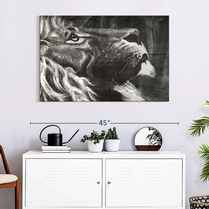 Brampt Chalk Lion, 26" H x 39" W