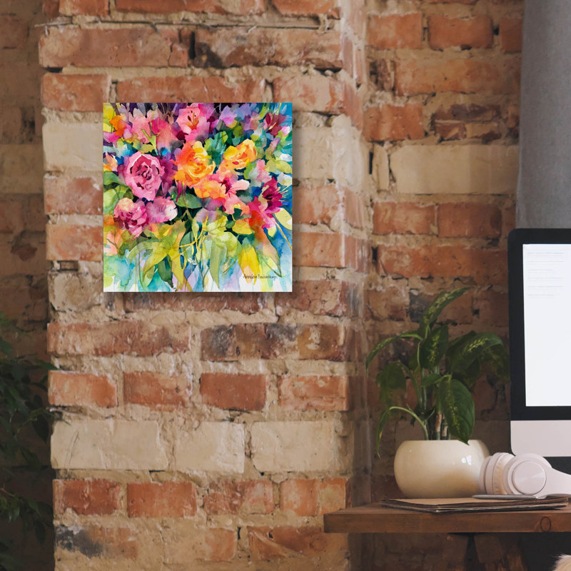 Art mural sur toile Winston Porter «Ramblin 'Roses» par Annelein Beukenkamp, H 12 po x l 12 po x P 0,75 po