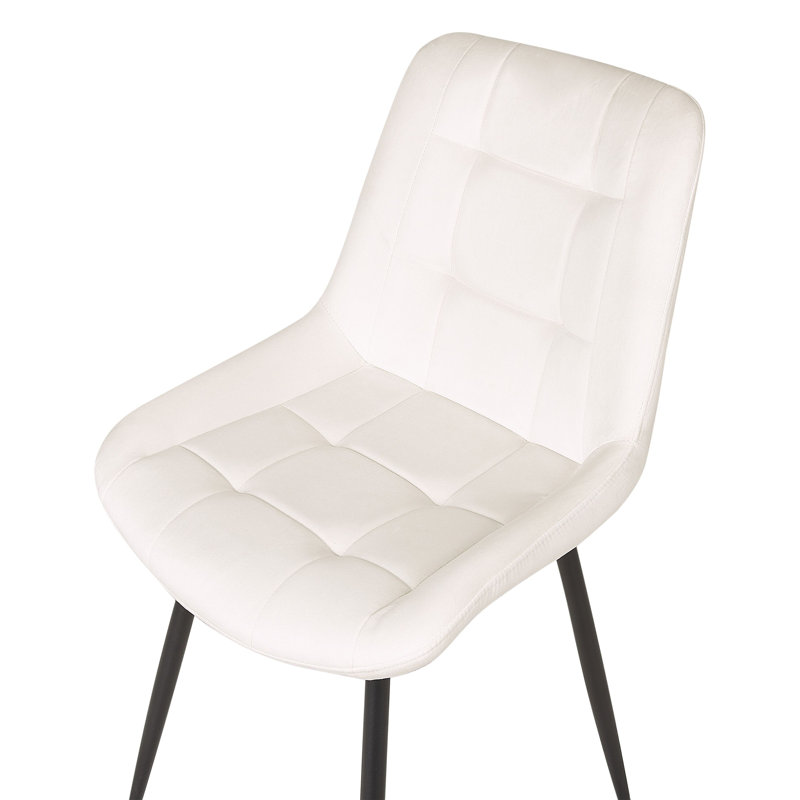 Abygale Tufted Polyester Upholstered Full Back Side Chair, White