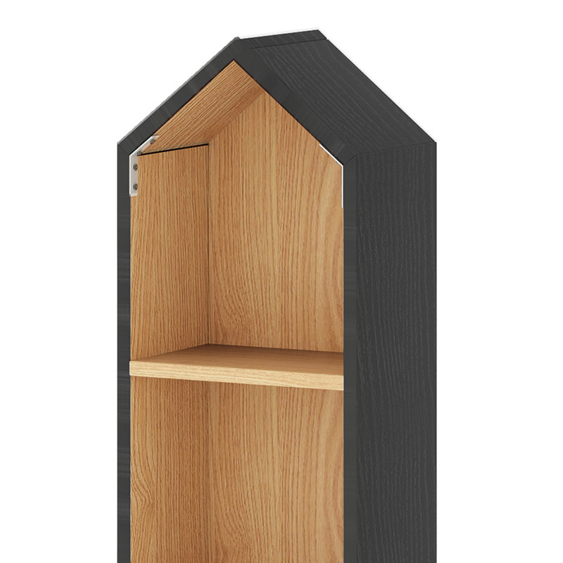 6 Tier Bookcase Oak 180 X 23.5 X 30 Cm, Black