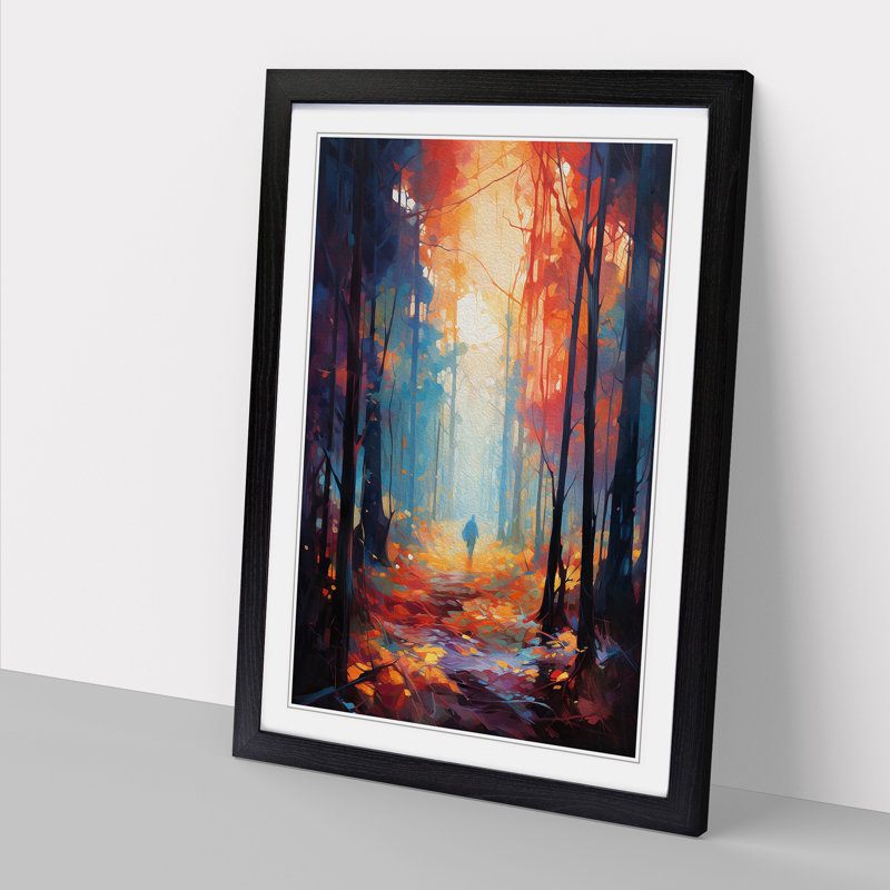 Single Picture Frame Print on Wood, 46cm H x 34cm W, Black Framed