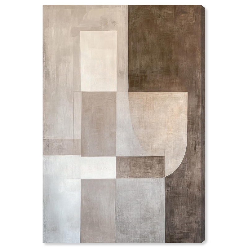 «Neutral Tone Blocks I Canvas Boho» par Art Remedy, H 30 po x l 20 po, Toile tendue