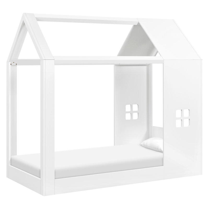 Uchi Montessori-Inspired House Twin Bed, Twin, White