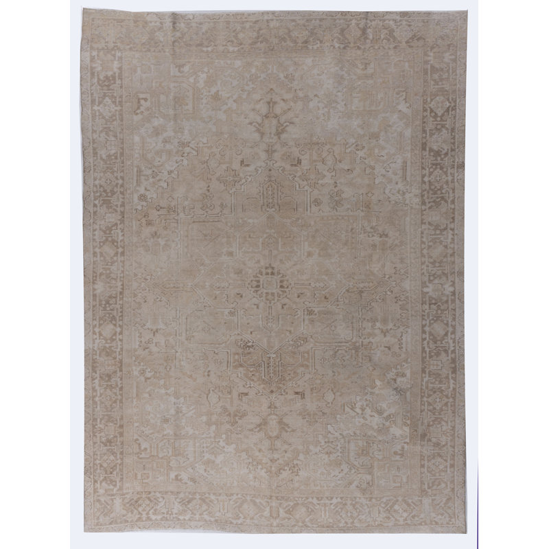 Tapis antique noué à la main 8 pi x 10 pi 9 po Heriz