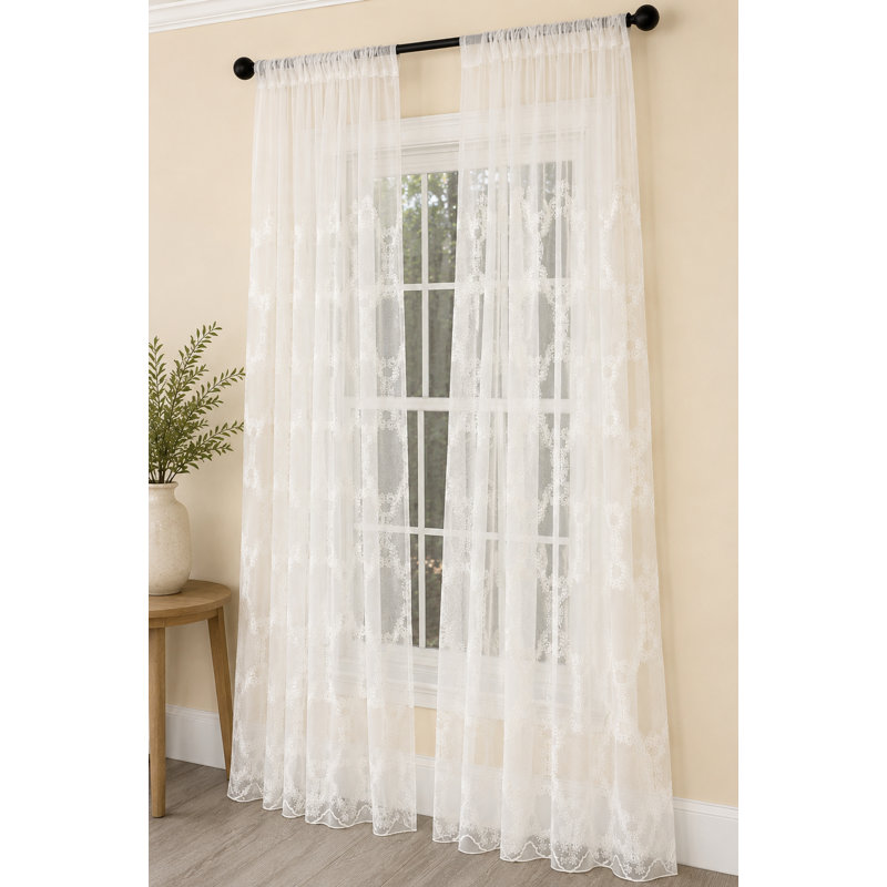 Willa Sheer Curtain Single Panel, 54" W x 108" L