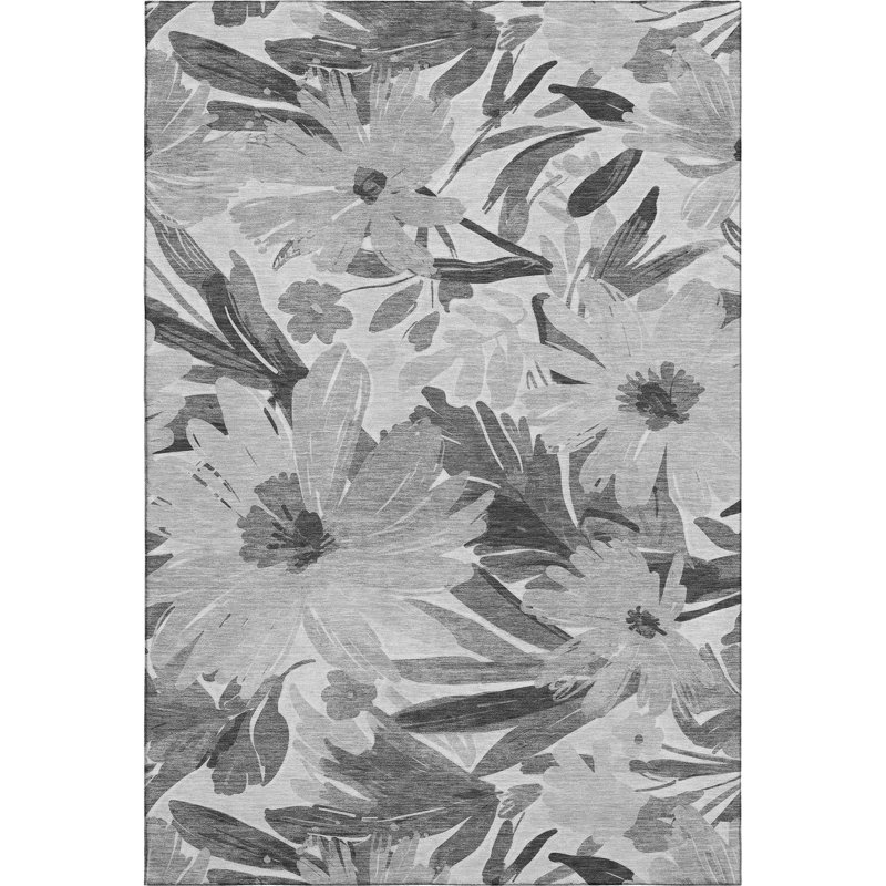 Premium Machine Washable Elize AMF1481 Floral Rug, Rectangle 9' x 12'