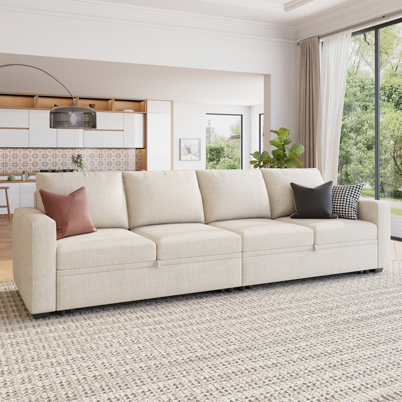 Canapé-lit modulaire Anureet Honbay, Polyester beige