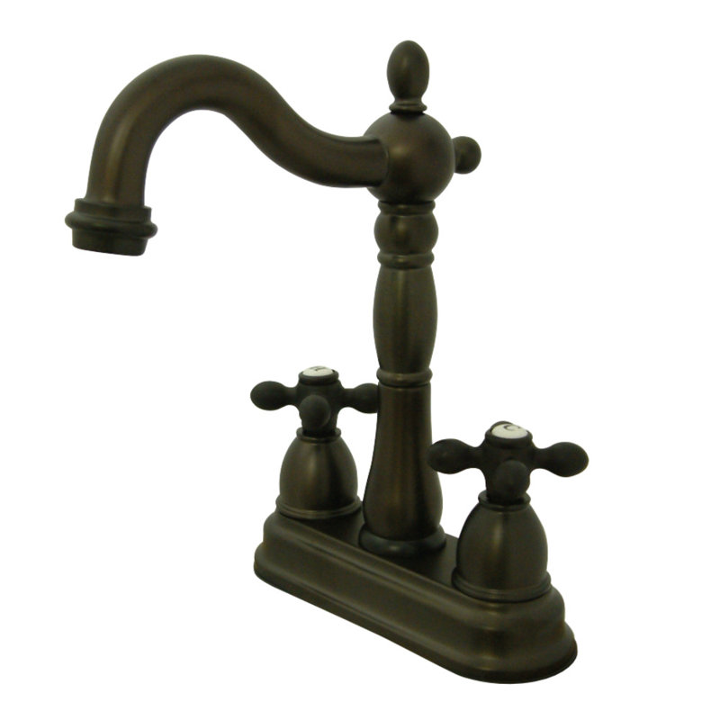 Kingston Brass Heritage Two-Handle 2-Hole Deck Mount Bar Faucet, Oil Rubbed Bronze