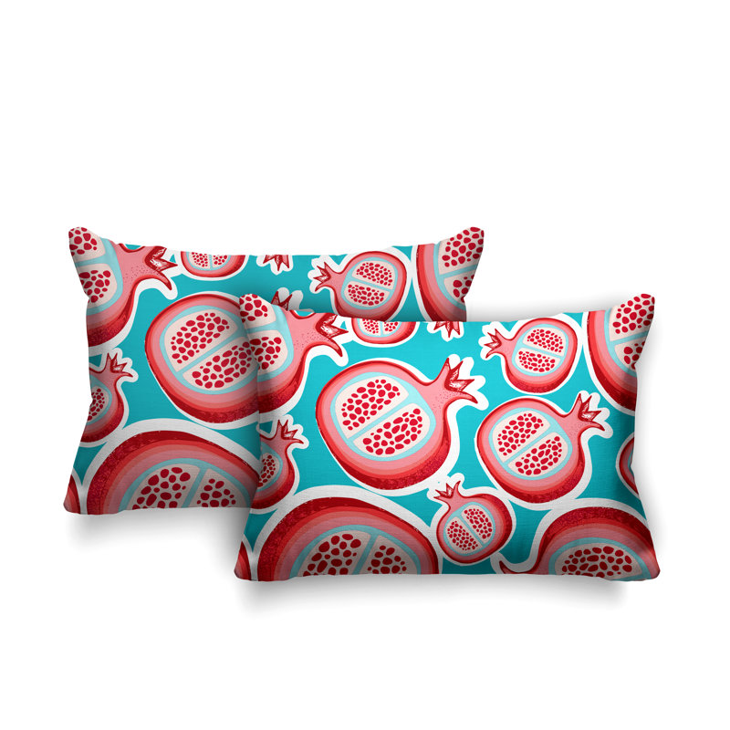 Coussin lombaire intérieur / extérieur Pomme Pomegranate, Turquoise