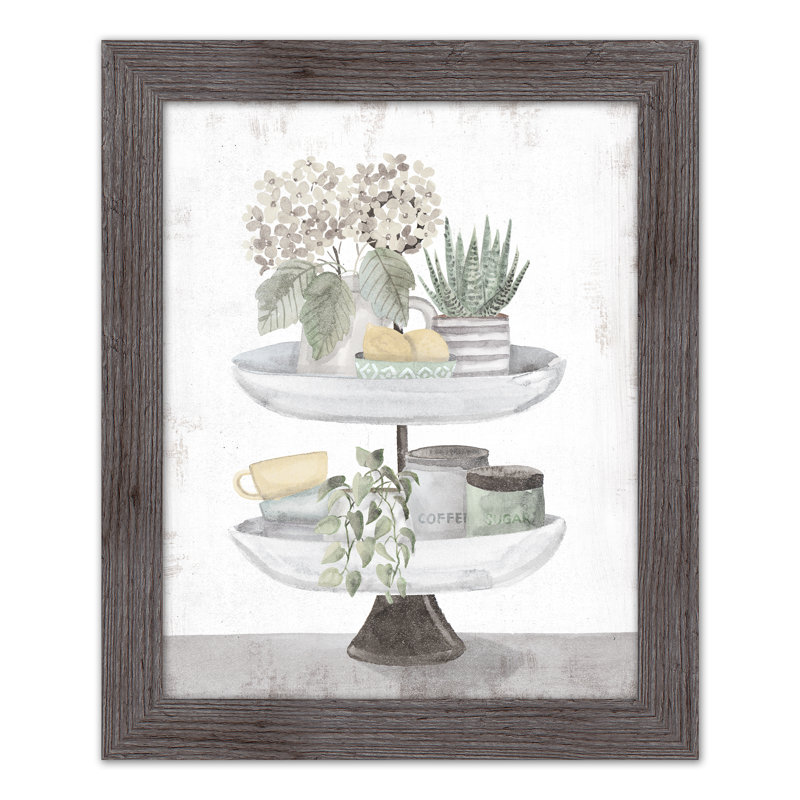 Plateau de cuisine, reproduction encadrée, gris, H 20 po x l 16 po x P 0,75 po