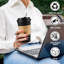 100 Pack 16 Oz Coffee Cups With Lids, Disposable To Go Paper Coffee Cups With Sleeves And Stirring Sticks For Hot/Cold Drinks Office Home Shop Event (Black)