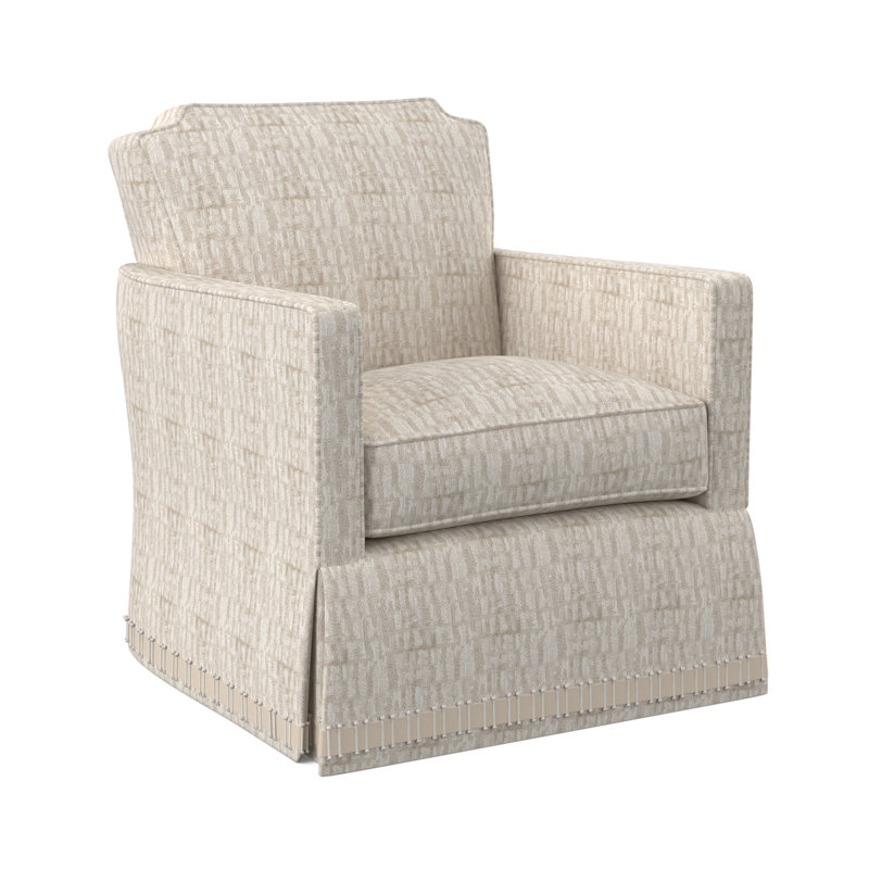 Elise Swivel Armchair, White Caps Fog Viscose