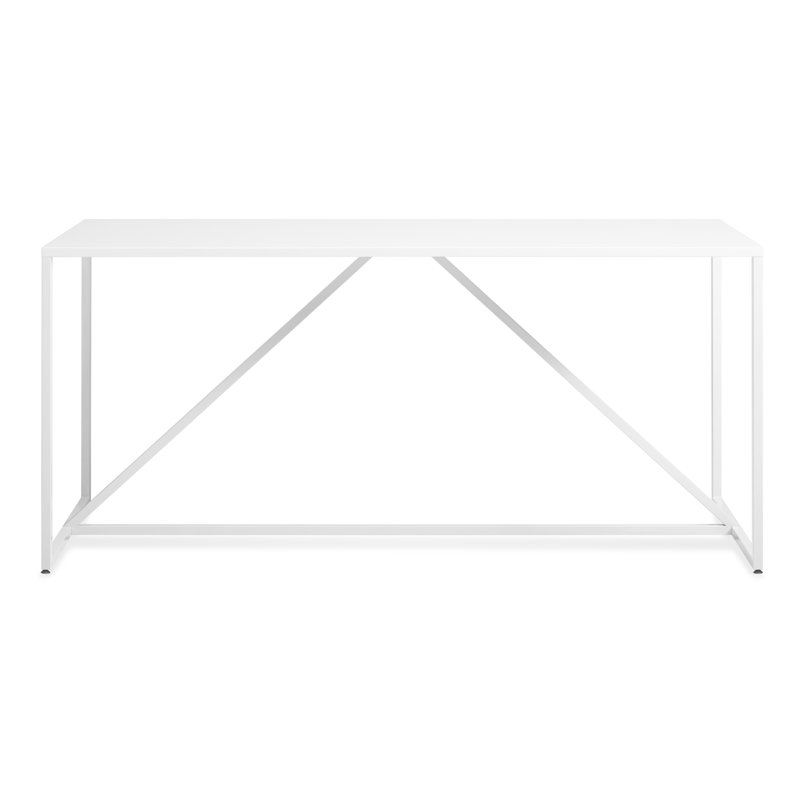 Strut Dining Table, White, 28" W x 56" L, Standard (29" Height)