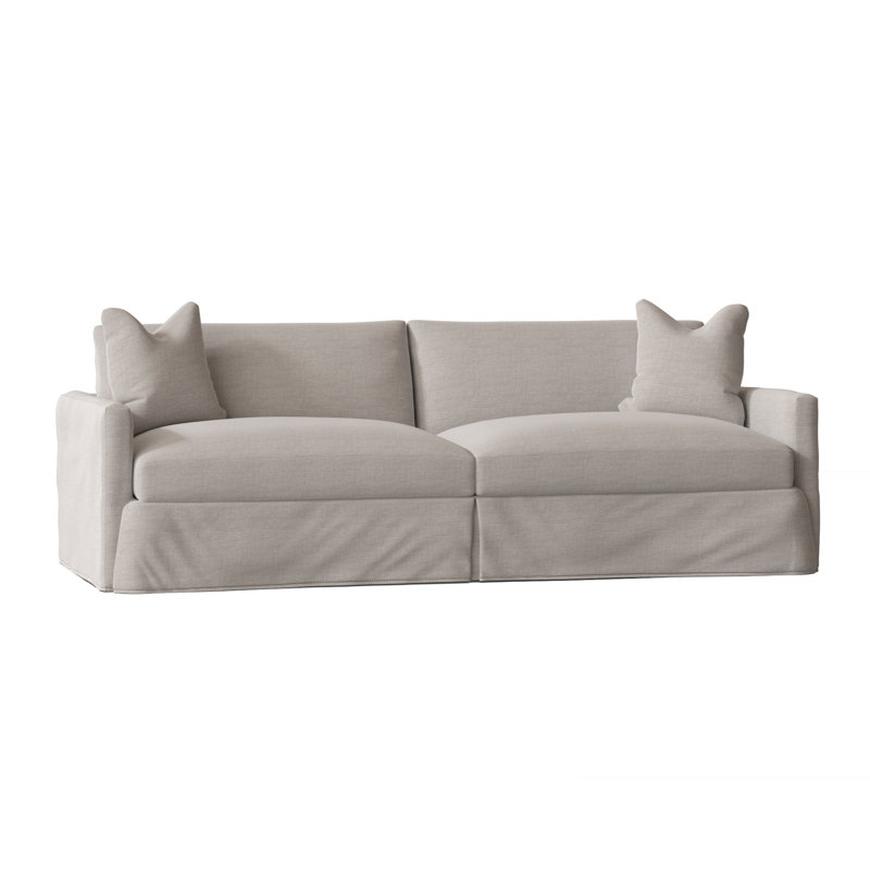 Hartig 94'' Slipcovered Sofa, Cast Silver Sunbrella®