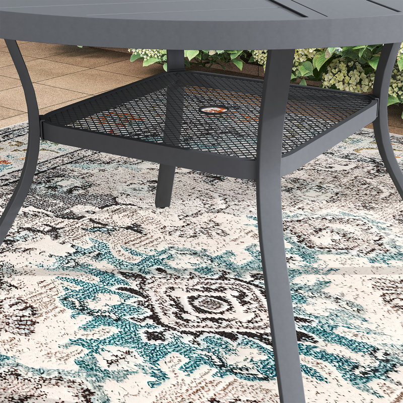 47" Round Patio Dining Table, Gray