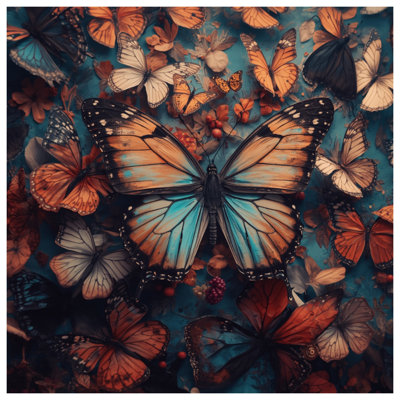 Couvre-lit matelassé à papillons colorés sur fleurs