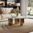 35.43" Round Modern Coffee Table with Sintered Stone Top & Rust-Resistant Metal Legs - Minimalist Luxury Design for Small Spaces, Living Room, Apartment - Easy Assembly