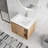 Ehonmwon 24'' Wall Mounted Single Bathroom Vanity with Ceramic Top, Floating Vanity with 1 Door and 1 Shelf