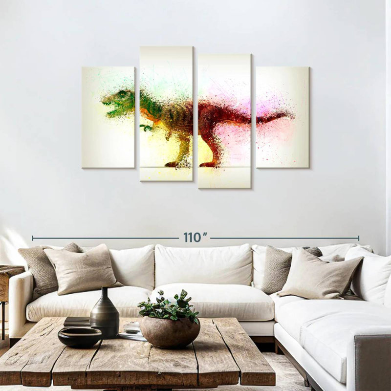 Brampt dinosaure abstrait, H 48 po x l 75 po