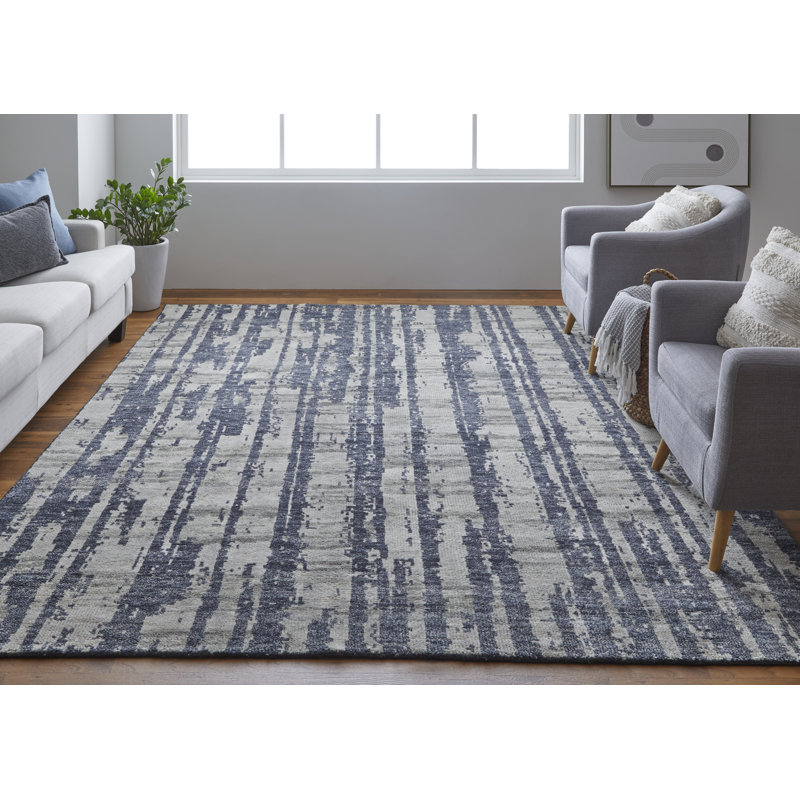 Altmar Modern Abstract, Blue/Gray/Taupe Area Rug, Rectangle 2' x 3'
