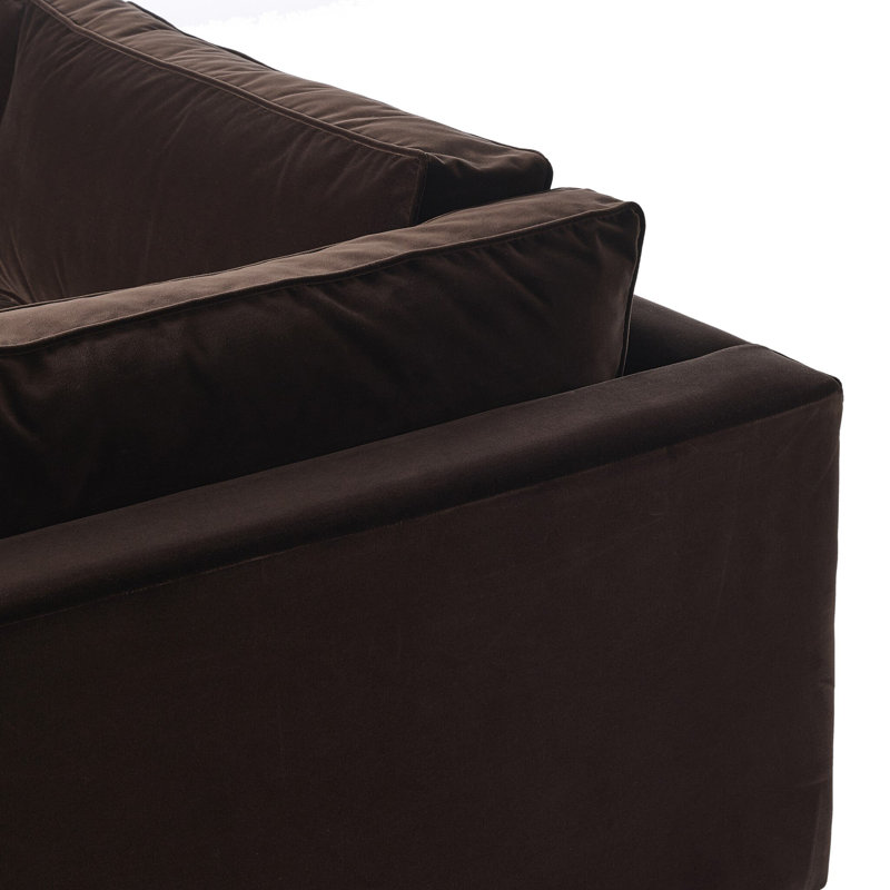 Renessa 92" Square Arm Sofa with Reversible Cushions, Surrey Cocoa Cotton Blend