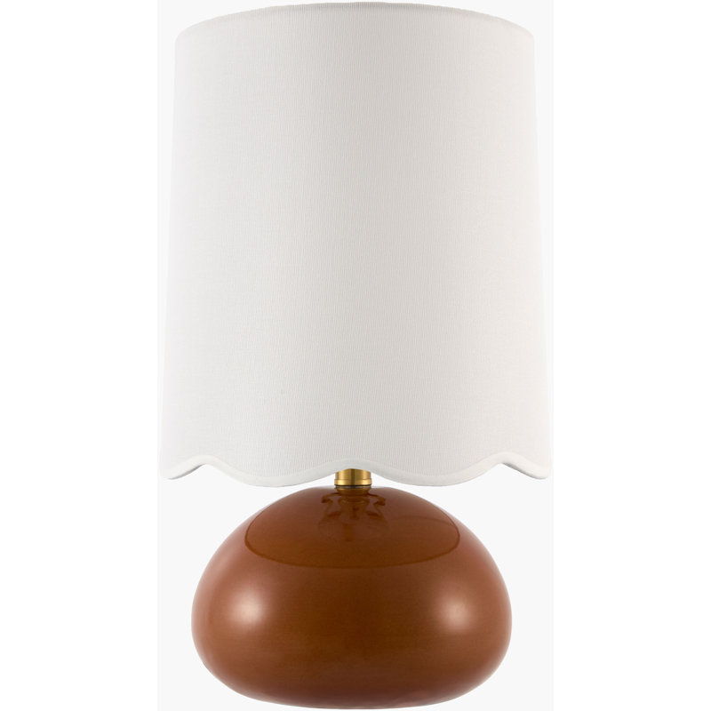 Lampe de table Yaitza, Brown, Linen Scalloped