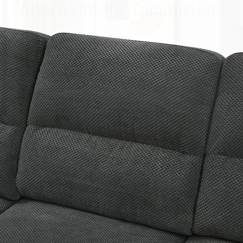 Canapé 3 places avec tissu texturé, conception moderne et structure robuste pour un salon confortable et élégant