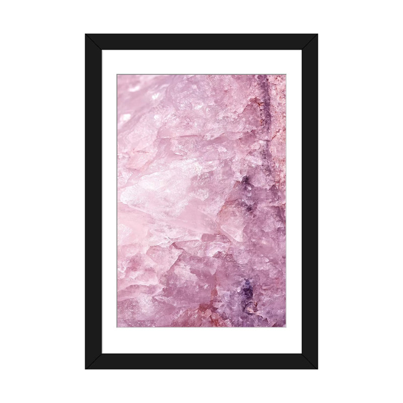 «Rose Quartz», impression sur toile, H 24 po x l 16 po x P 1 po, Papier d'art encadré noir, Blanc
