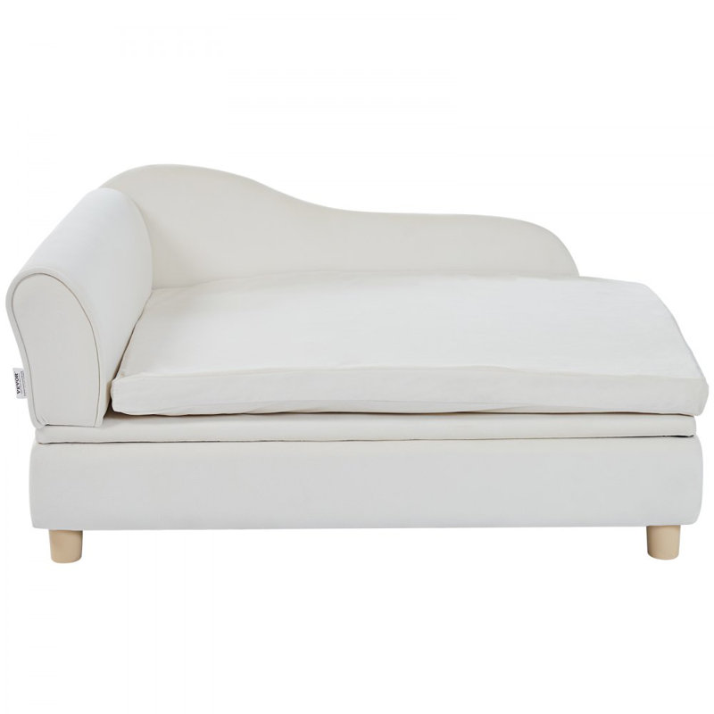 Canapé pour animaux de compagnie, canapé pour chiens et chats, canapé-lit doux et velouté, H 16 po x l 36 po x P 23 po, Blanc