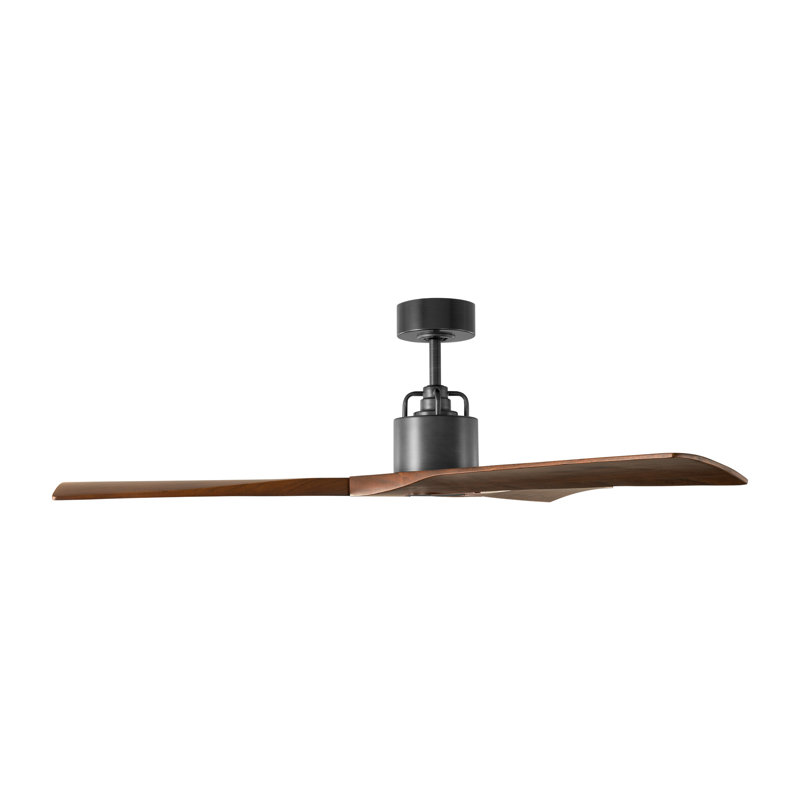 Alma Smart Downrod Ceiling Fan, Dark Walnut, Aged Pewter