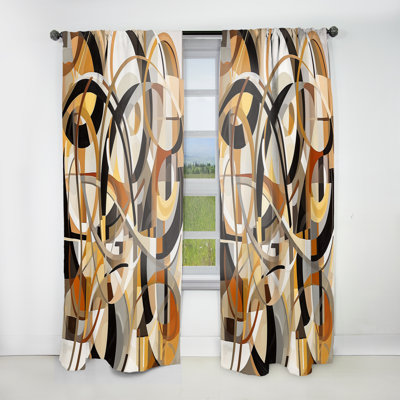 Mid Century Artistic Transformations I - Rideau Mid-Century - Velours obscurcissant - 1 panneau