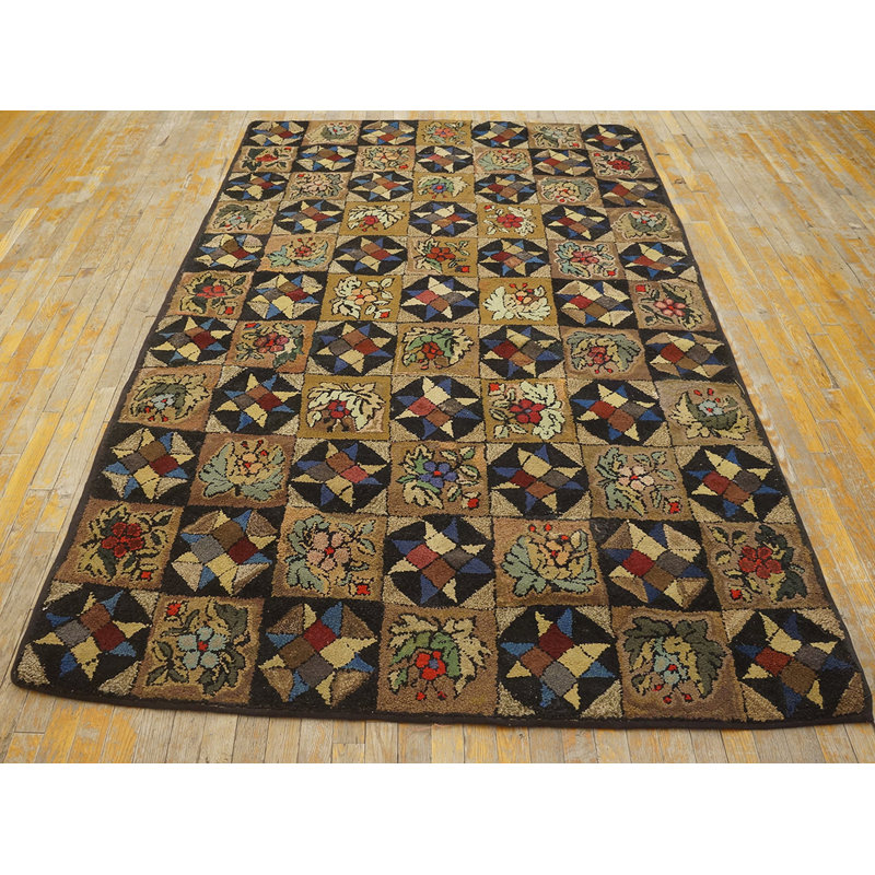 Antique American Hooked Rug Hallway Runner Wool