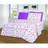  Ensemble de draps en percale floral en microfibre