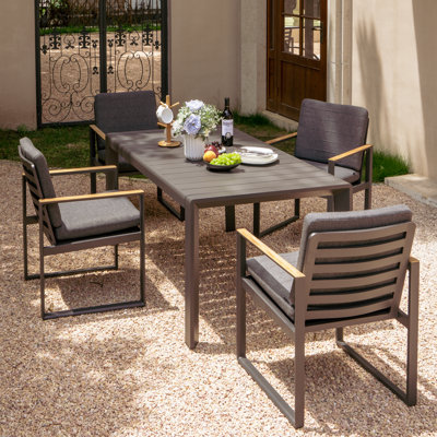 Rectangular 4 - Person 60.8" Long Dining Set with Cushions by Latitude Run