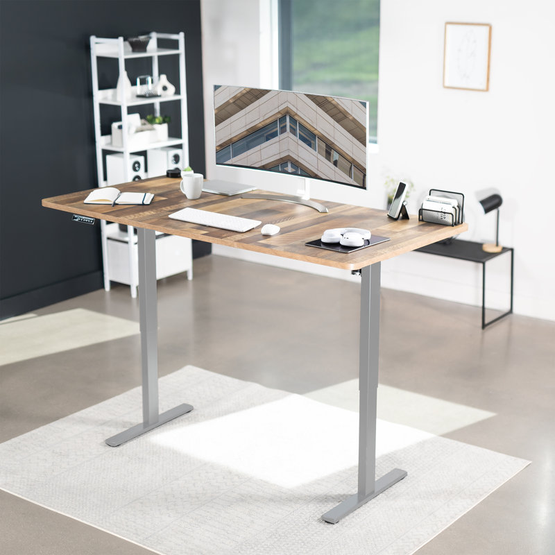 Poste de travail électrique Vivo, Gris, Bois recyclé, L 70,9 po