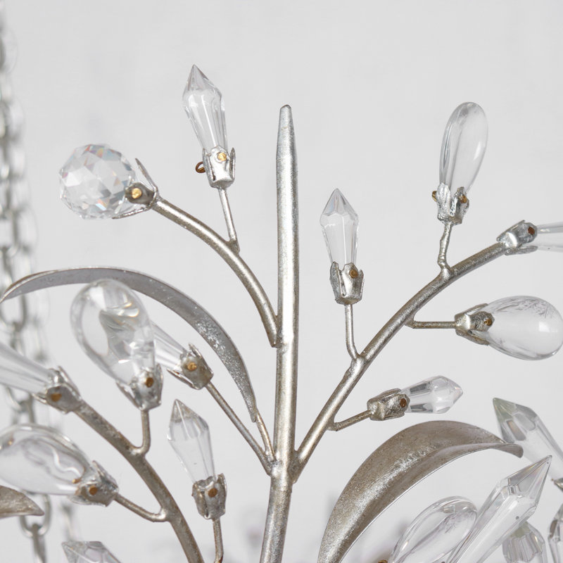 Lustre en cristal argenté antique à 6 lumières Kethe