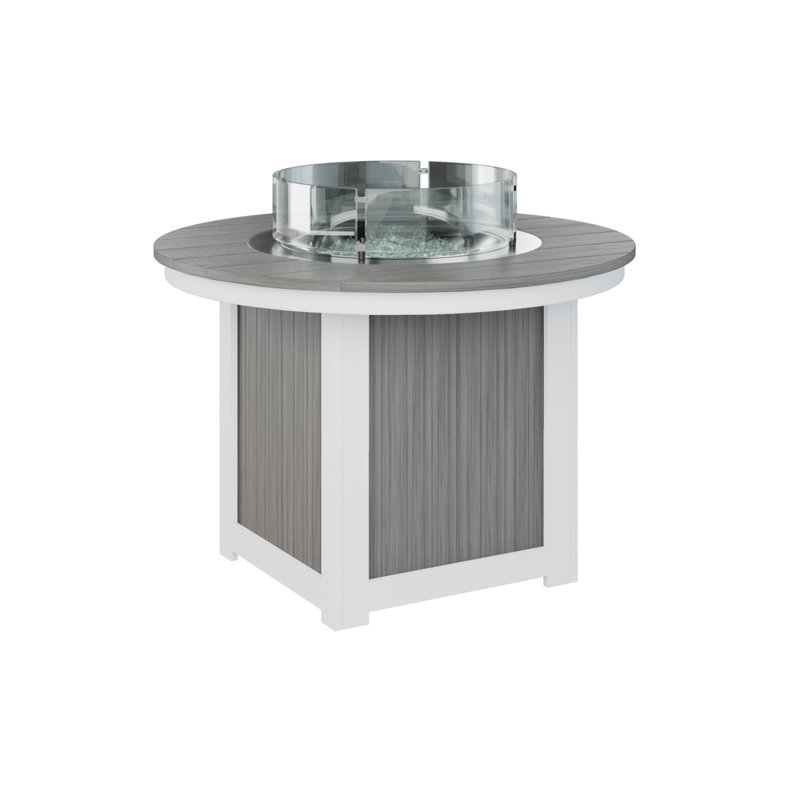 Foyer de table rond Berlin Donoma, Bois flottant gris