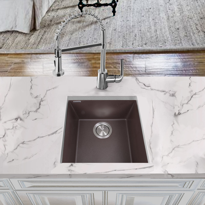 Plymouth 17'' L Single Basin Kitchen Sink, Brown