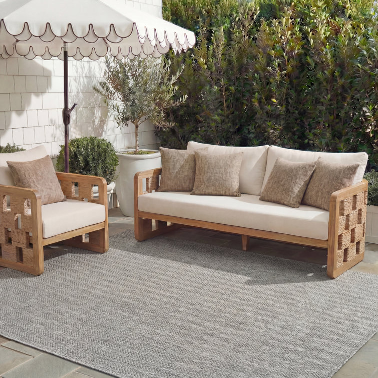 Arneshia Power Loom Gray/Navy Indoor/Outdoor Area Rug