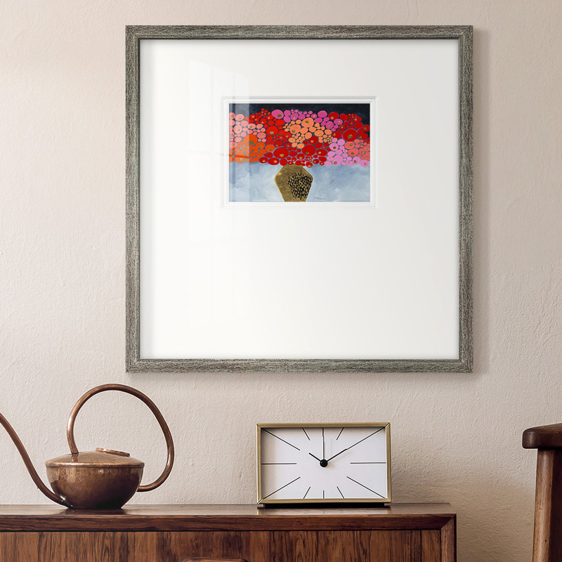 Red Poppies Iompemium, reproduction encadrée, H 17 po x l 17 po x P 1,25 po, Gris