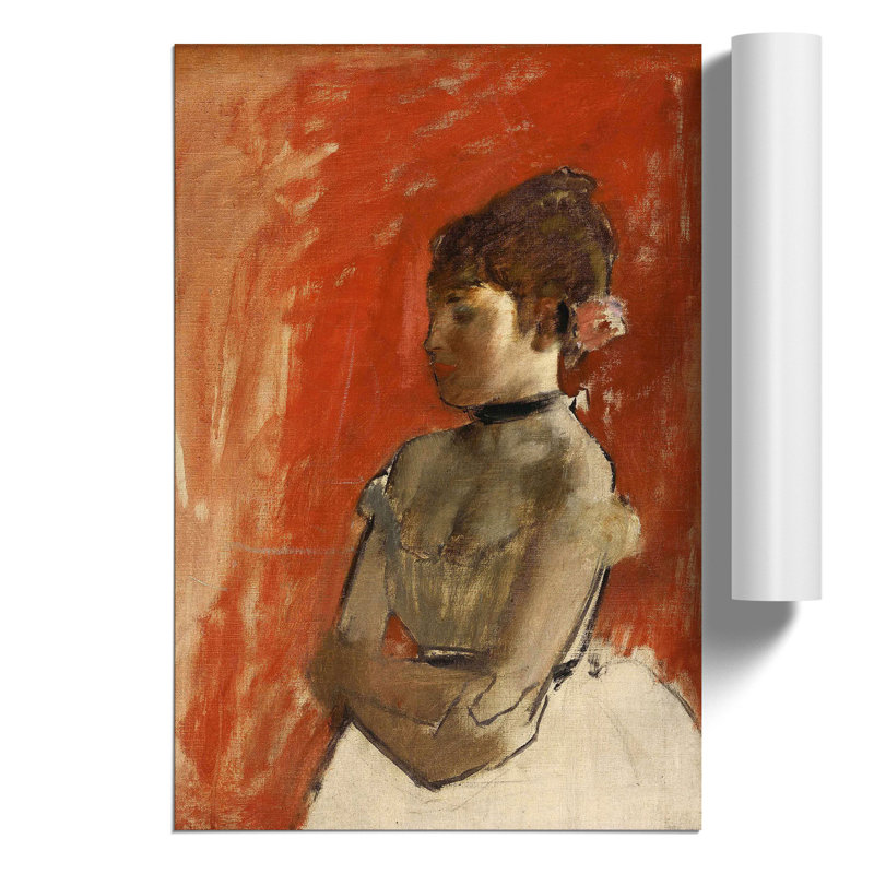 Ballet Ballerina Dancer With Crossed Arms by Edgar Degas - No Frame Painting, 30cm H x 21cm W x 0.1cm D