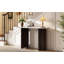 Console rustique étroite avec plateau ovale et pieds courbés-182529211