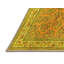 Tapis oriental jaune / orange / olive en polyester / chenille tissé à la machine-854845511